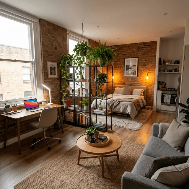 7 Best Studio Apartment Zoning Ideas: The Invisible Wall Strategy 1 studio apartment zoning ideas