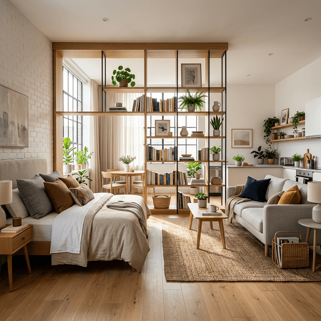 how to create zones in a studio apartment without walls