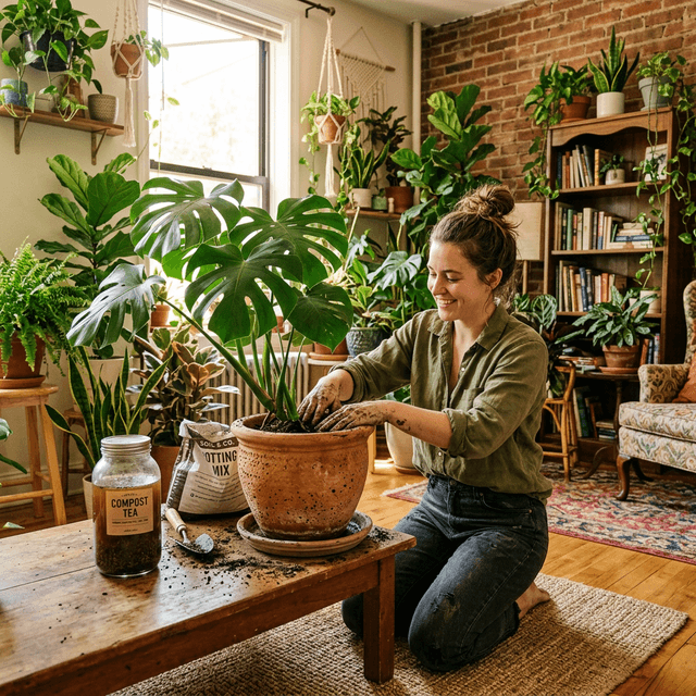 low waste indoor plant care