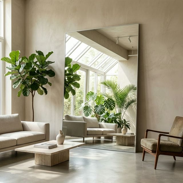 mirrors in small studio apartments