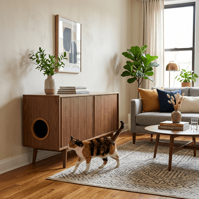 hide litter box studio apartment