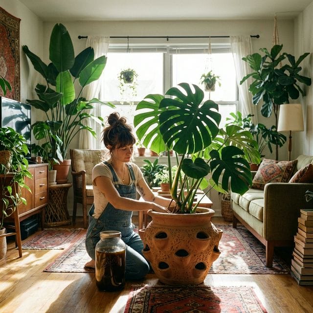 low waste indoor plant care