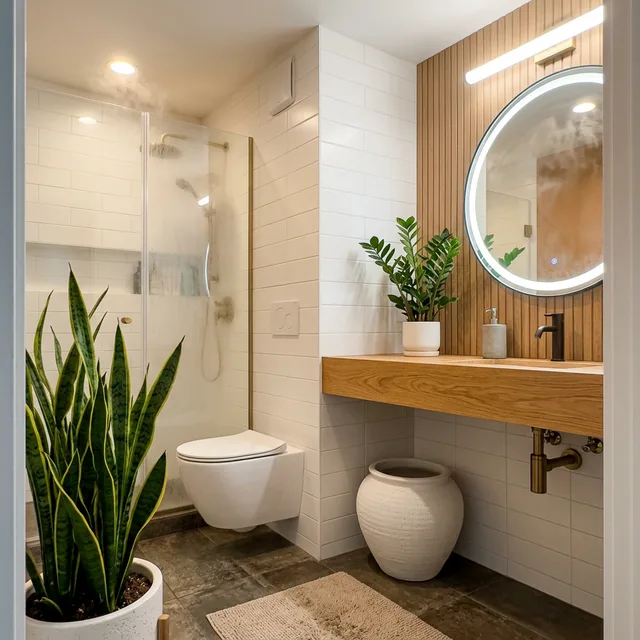 5 Best Low-Light Houseplants for Windowless Bathrooms (Studio Living) 1 low-light houseplants for windowless bathrooms
