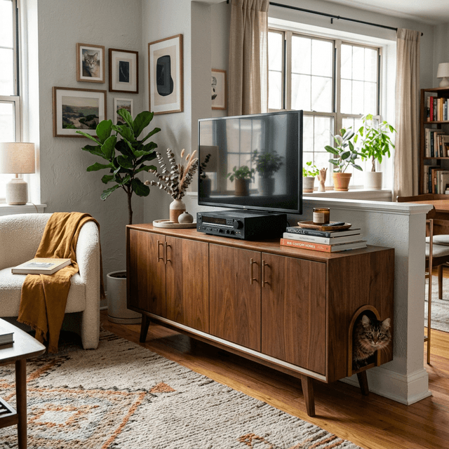 how to hide a litter box studio apartment