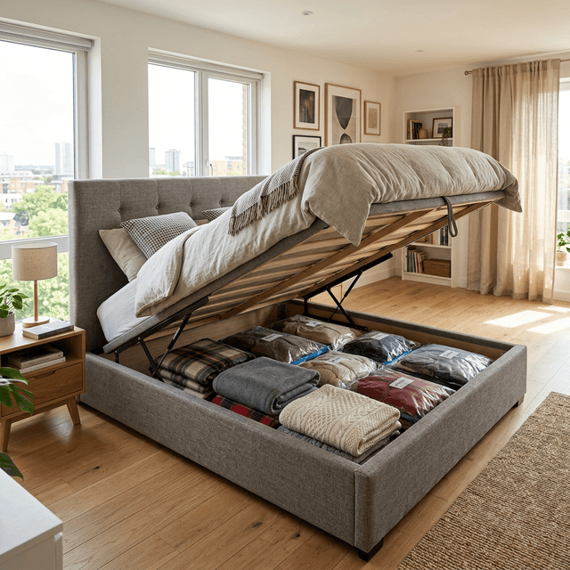 how to maximize under bed storage in a studio