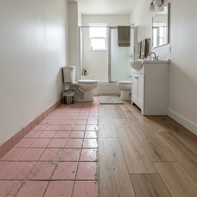 temporary flooring options for ugly bathrooms
