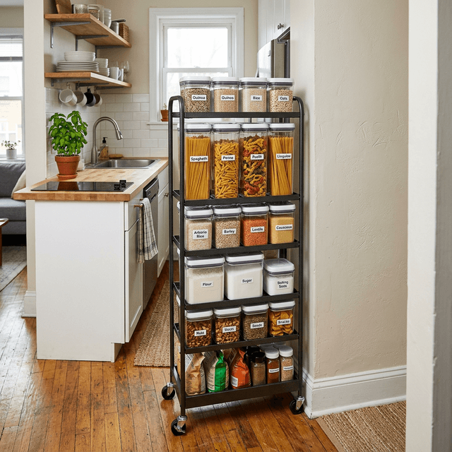 how to setup a miniature pantry in a studio apartment