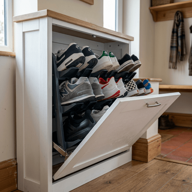 slim shoe cabinet featured