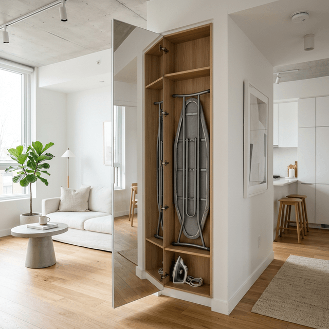 hide ironing board studio apartment