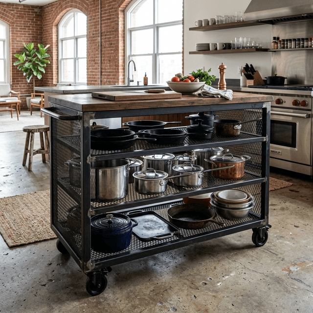 VASAGLE ALINRU Industrial Kitchen Island