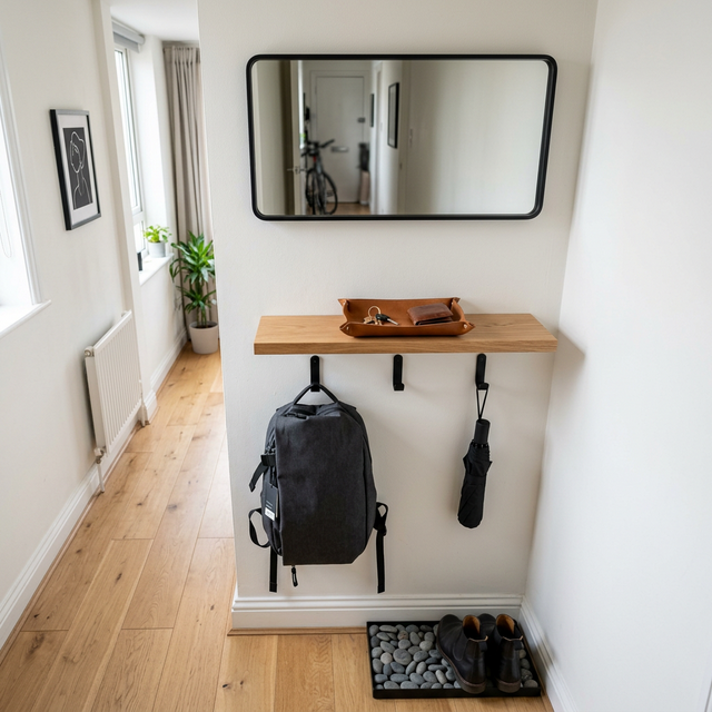 small entryway organization for studios