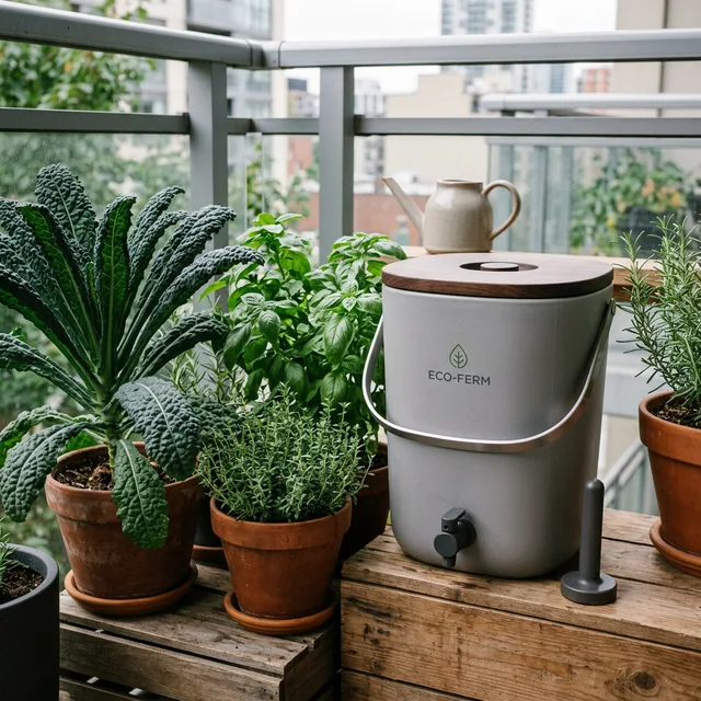 Modern Bokashi bin for apartment composting