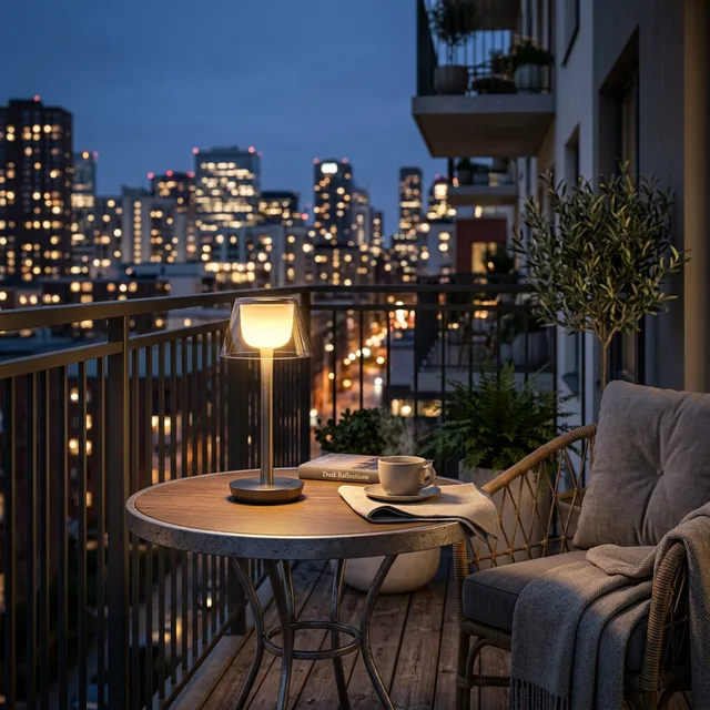 no-drill outdoor string light poles for apartment balcony