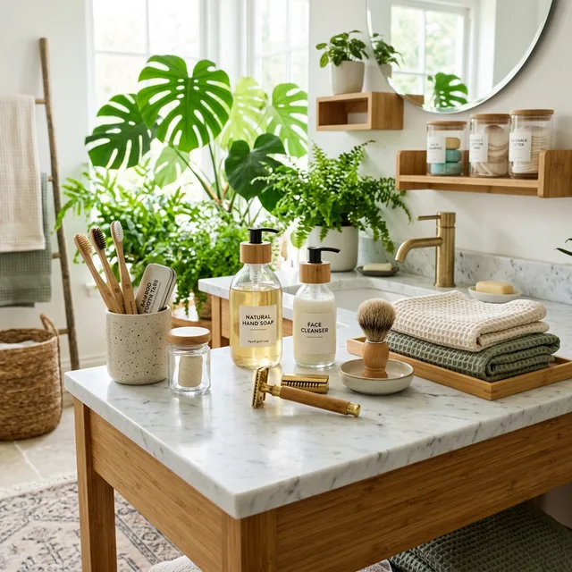 low waste bathroom routine