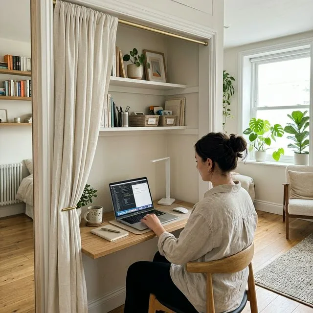 Studio Apartment Layout Ideas That Actually Work (2026 Guide) 3 studio apartment cloffice work space