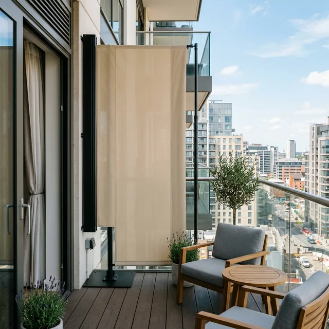 5 Renter-Friendly Balcony Privacy Screens That Won’t Lose Your Deposit 5 Tangkula Retractable Side Awning