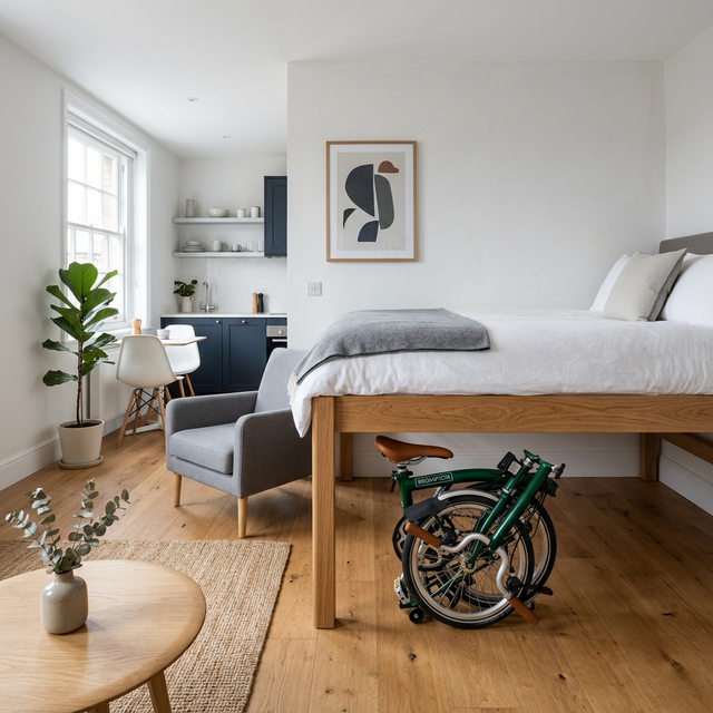 folding bikes in micro-spaces