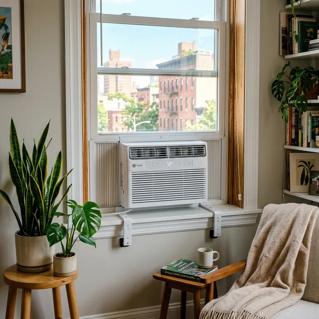 renter-friendly window air conditioner installation in an apartment