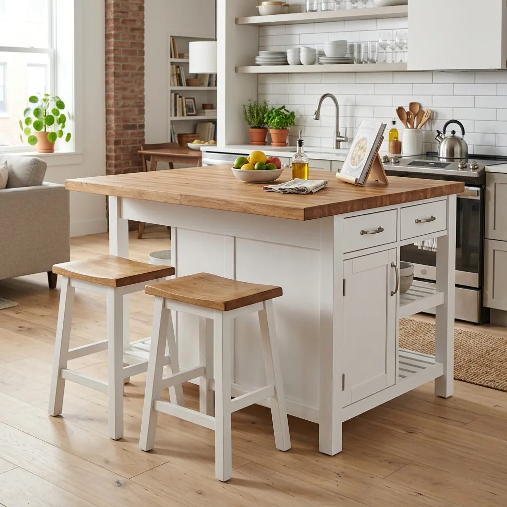 Freestanding Kitchen Island: 7 Best for Small Kitchens (2026) 4 freestanding kitchen island with seating homestyles