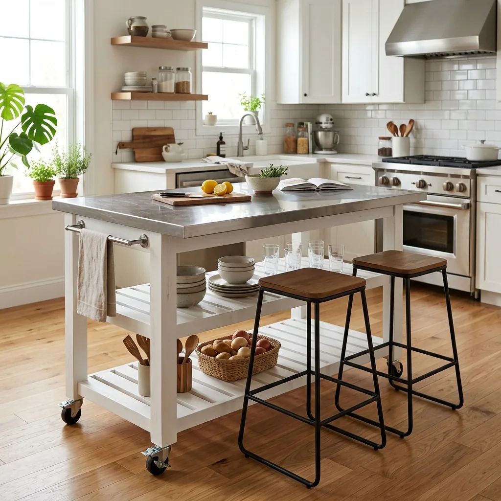 movable kitchen island crosley stainless seating