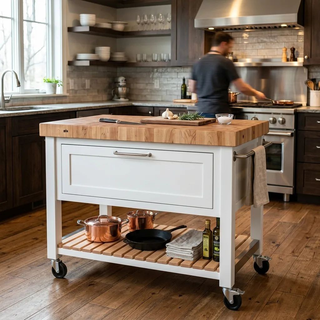 movable kitchen island john boos maple top
