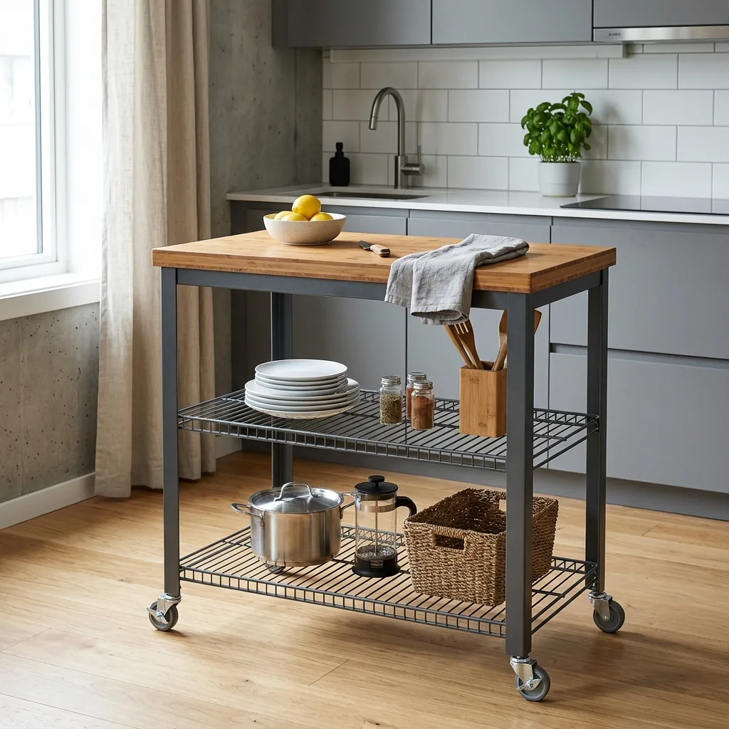 movable kitchen island seville bamboo eco