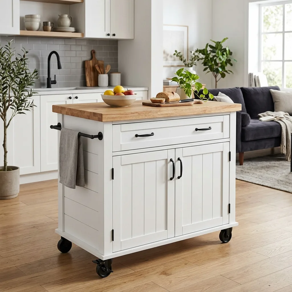 movable kitchen island vasagle farmhouse