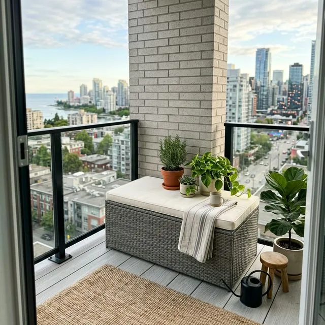 balcony storage bench renter outdoor