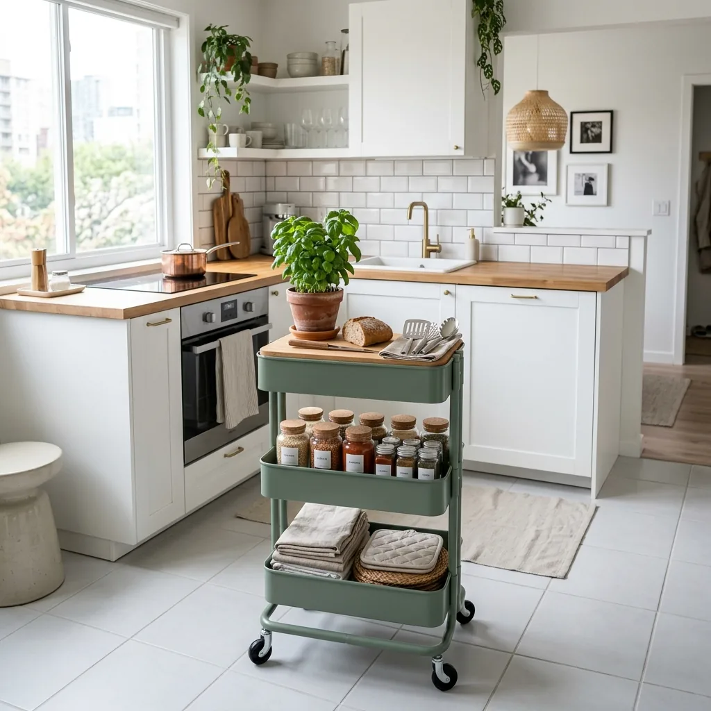 Portable Kitchen Island for Renters: No Install Needed 1 portable kitchen island for renters
