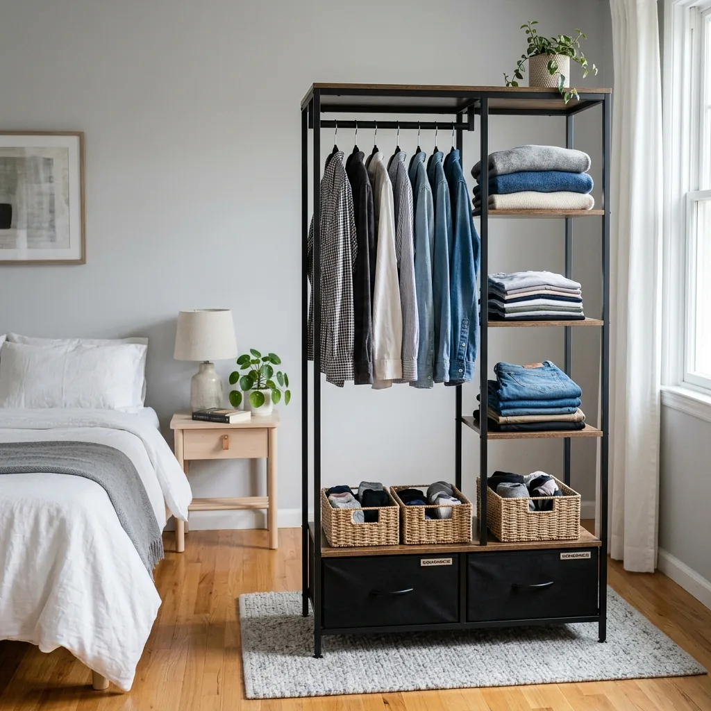 renter friendly shelves closet tower