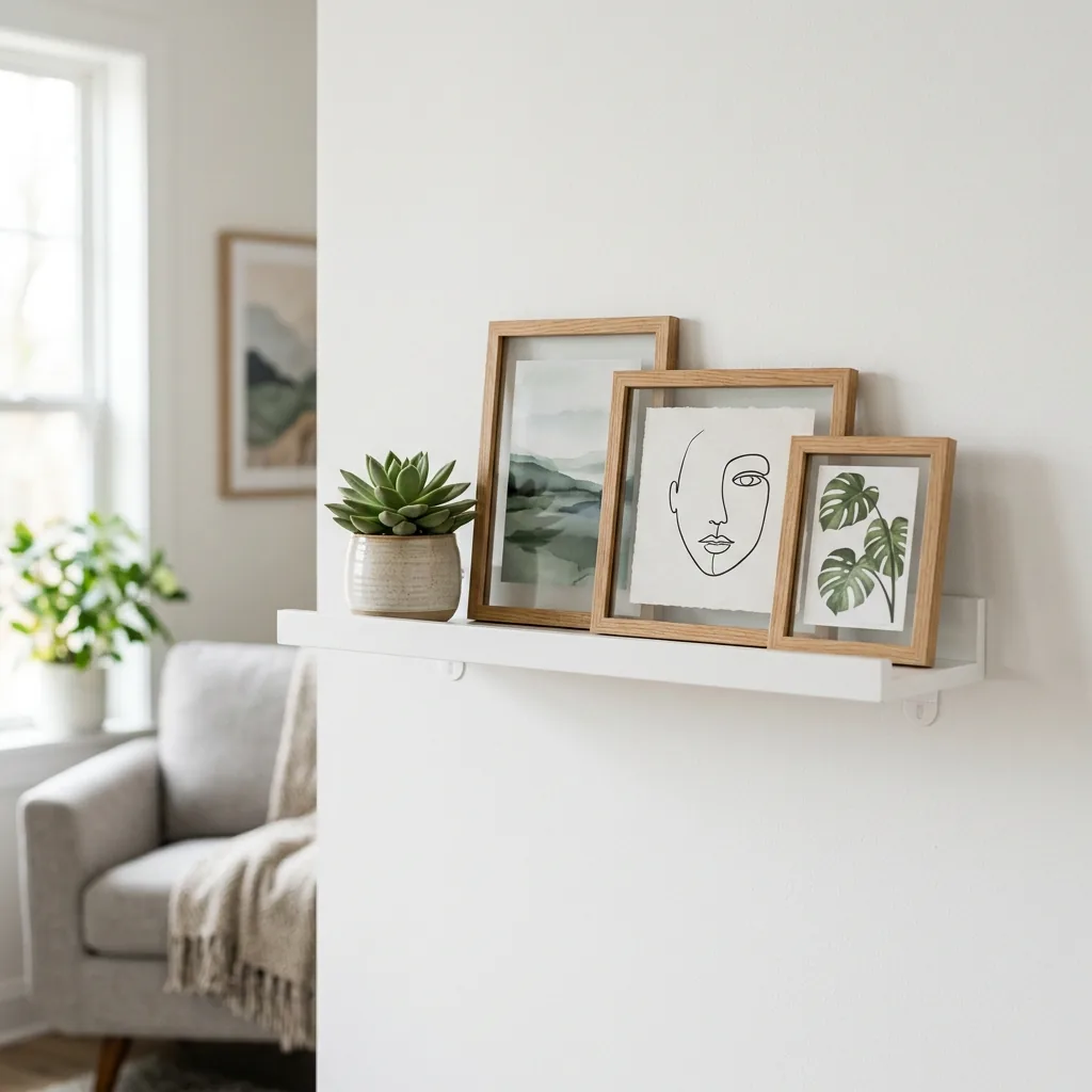 Renter Friendly Wall Decor: 20 No-Drill Ideas That Work (2026) 3 renter friendly wall decor shelf