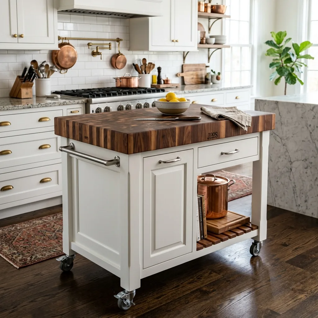 rolling kitchen island john boos maple professional