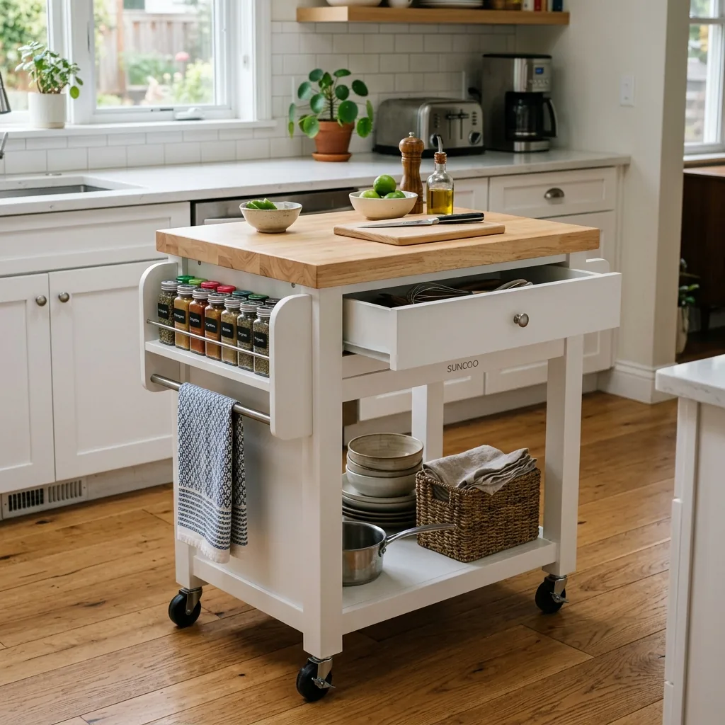 rolling kitchen island suncoo
